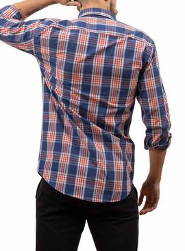 Camisa Klout Madras Marino Para Hombre