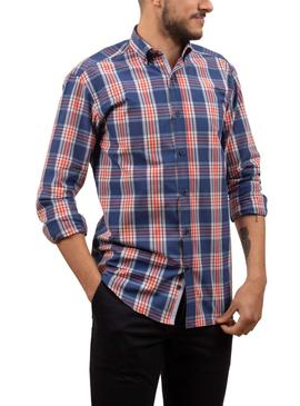 Camisa Klout Madras Marino Para Hombre