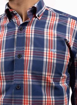 Camisa Klout Madras Marino Para Hombre