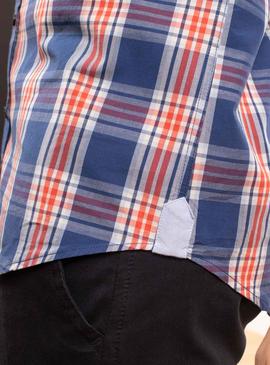 Camisa Klout Madras Marino Para Hombre