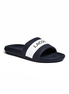 Chanclas Lacoste Croco Slide Azul Marino Hombre