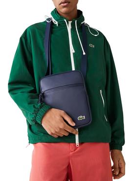 Bolso Lacoste Flat Crossover Marino Para Hombre