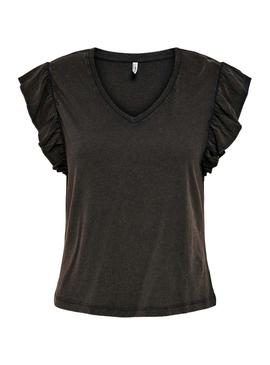 Camiseta Only Lucilla Life Negro Para Mujer