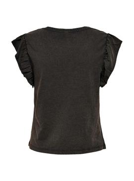 Camiseta Only Lucilla Life Negro Para Mujer