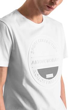 Camiseta Antony Morato Logo Stripes Blanco Hombre