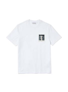 Camiseta Lacoste x Polaroid Blanco Para Hombre