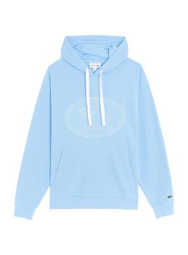 Sudadera Lacoste Logo Bordado Azul Para Hombre