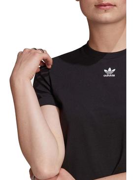 Camiseta Adidas Crop Negro Para Mujer