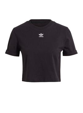 Camiseta Adidas Crop Negro Para Mujer