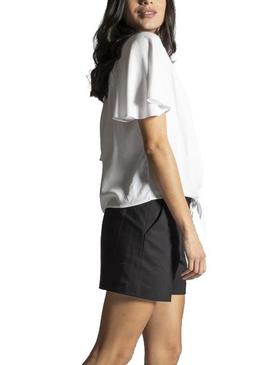 Camisa Naf Naf Nudo Botones Blanco Para Mujer