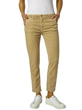 Pantalones Pepe Jeans Maura Beige Mujer