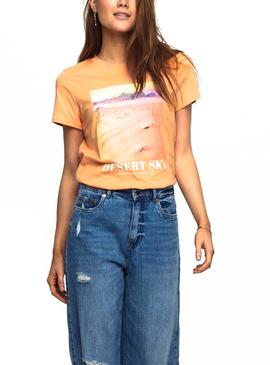 Camiseta Only Lala Life Naranja Para Mujer