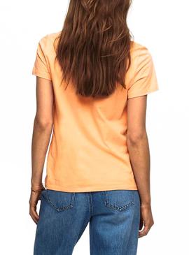 Camiseta Only Lala Life Naranja Para Mujer