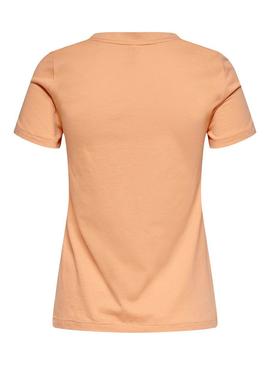 Camiseta Only Lala Life Naranja Para Mujer