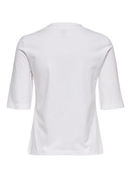 Camiseta Only Theo Life Blanco Para Mujer