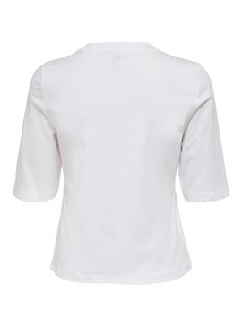 Camiseta Only Theo Life Blanco Para Mujer