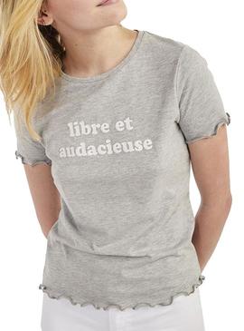 Camiseta Naf Naf Mensaje Gris Para Mujer
