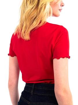 Camiseta Naf Naf Mensaje Rojo Para Mujer