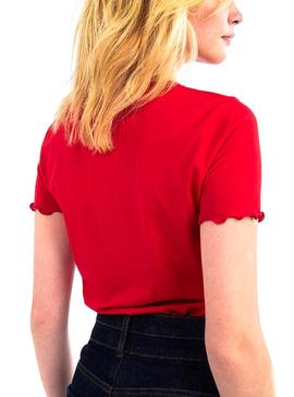 Camiseta Naf Naf Mensaje Rojo Para Mujer