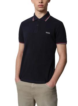 Polo Napapijri Taly Azul Marino Para Hombre