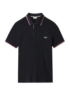 Polo Napapijri Taly Azul Marino Para Hombre