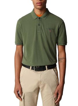 Polo Napapijri Elbas Verde Para Hombre