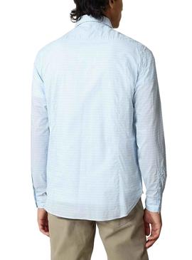 Camisa Napapijri Gesin Azul Claro Para Hombre