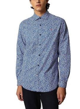 Camisa Napapijri Gesin Azul Para Hombre