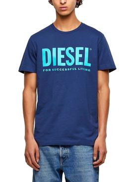 Camiseta Diesel T-DIEGO-LOGO Azul Para Hombre