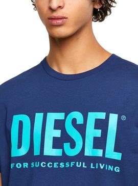 Camiseta Diesel T-DIEGO-LOGO Azul Para Hombre