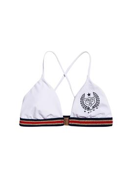 Top Bikini Superdry Logo Crest Blanco Mujer
