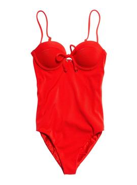 Bañador Superdry Alice Textured Rojo Para Mujer