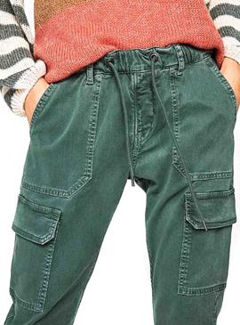 Pantalon Pepe Jeans Crusade Verde Mujer