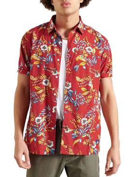 Camisa Superdry Hawaiian Rojo Para Hombre