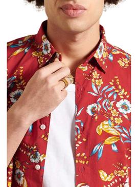 Camisa Superdry Hawaiian Rojo Para Hombre