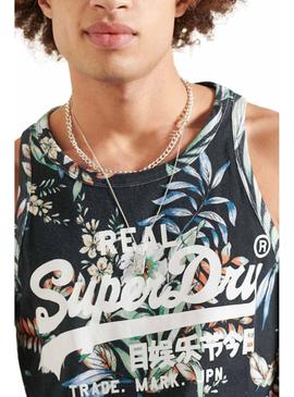 Camiseta Superdry Aop Vest Negro Para Hombre