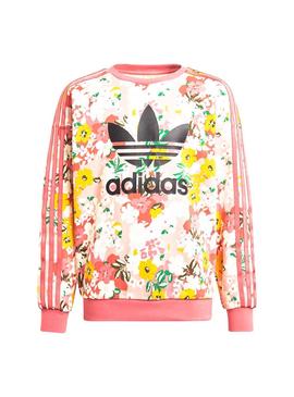 Sudadera Adidas Crew Rosa Para Niña