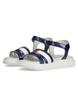 Sandalias Tommy Hilfiger Velcro Blanco Para Niña