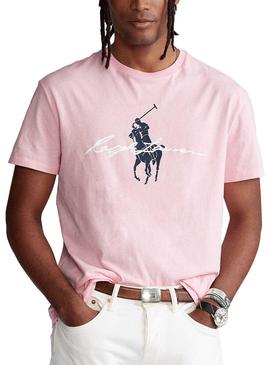 Camiseta Polo Ralph Lauren Rosa Para Hombre