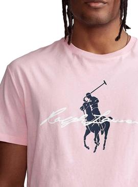 Camiseta Polo Ralph Lauren Rosa Para Hombre