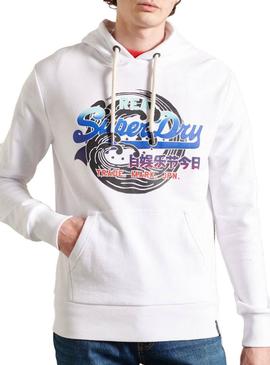 Sudadera Superdry Itago UB Blanco Para Hombre