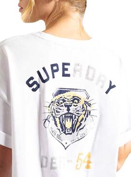 Camiseta Superdry Military Narrative Blanco Mujer