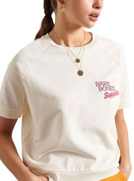 Camiseta Superdry Workwear Blanco Para Mujer