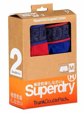 Calzoncillos Superdry Trunk Azul y Rojo Hombre