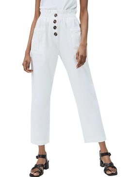 Pantalón Pepe Jeans Hazel Blanco Para Mujer