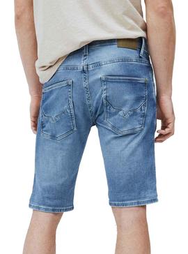 Bermuda Pepe Jeans Track Azul Claro Para Hombre