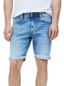 Bermuda Pepe Jeans Stanley Azul Claro Para Hombre