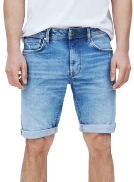 Bermuda Pepe Jeans Stanley Azul Claro Para Hombre