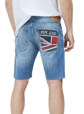Bermuda Pepe Jeans Stanley Azul Claro Para Hombre