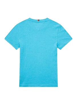 Camiseta Tommy Hilfiger Logo Azul Claro Para Niño